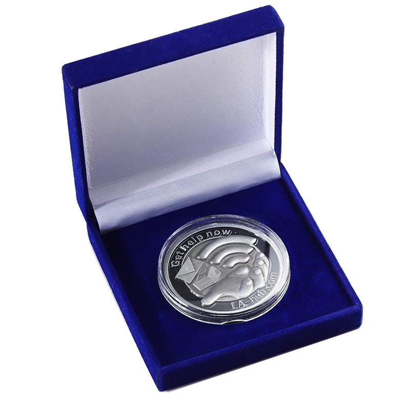 Factory custom zinc alloy antique silver smooth 3D ornate pattern soft enamel filled metal souvenir coins with velvet boxes