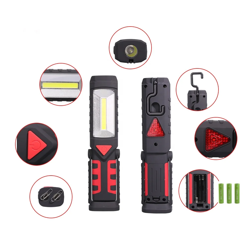Rotation Hook Portable COB Working Lamp 180 Turn Over The Base Multifunction LED Work Light With Magnetic