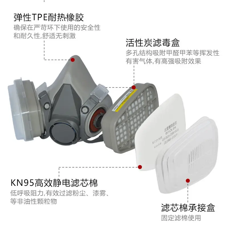 Factory Wholesale SCBA Automotive Painting Respirator High Precision Half Face Gas Mask For Metal Processing