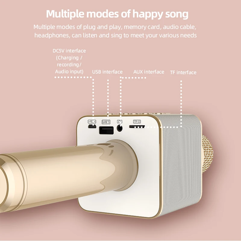 Wireless Bluetooths Karaoke Microphone Voice Change Karaoke Micro Condenser Mike Microphone Wireless Mic for iphone Singing Ktv