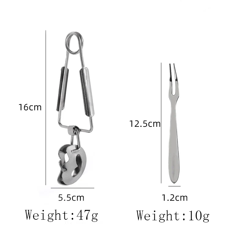 Stainless Steel Snail Plate Mushroom Dishes with Escargot Tongs and Forks Seafood Tools  French Snail Serving Tools Set