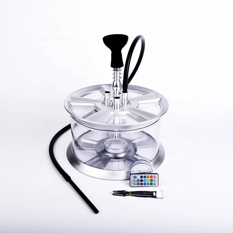 new design acrylic wheel hub Felgen shisha with LED Rims hookah