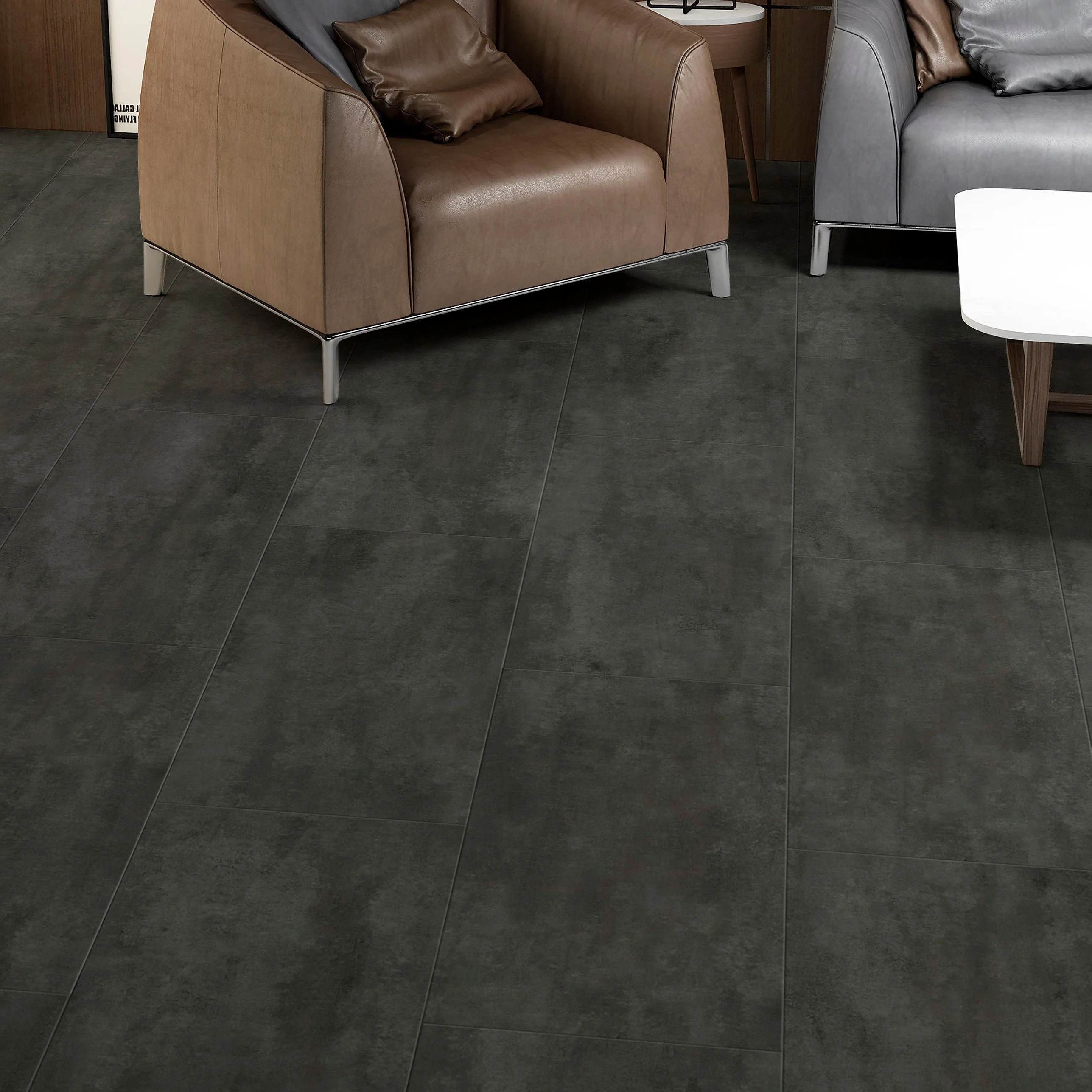 100% Waterproof Best Slate Effect Natural Stone PVC Click Vinyl Flooring for Bathrooms