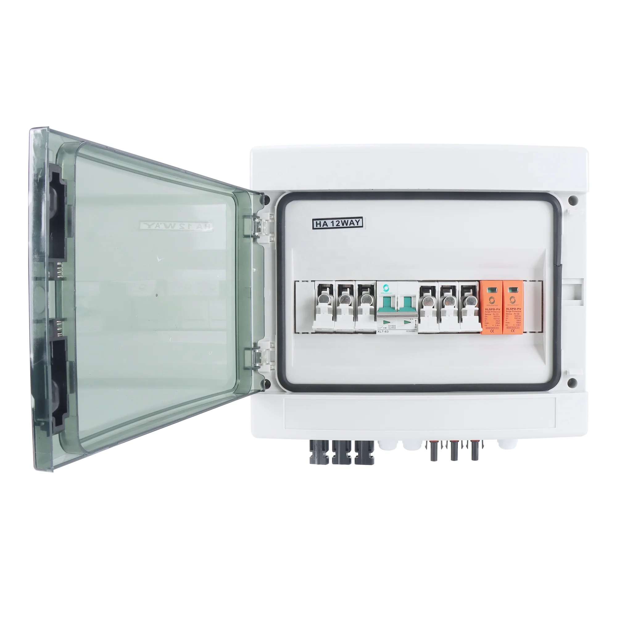 CE WSDB-PV3/1 IP65 3 IN 1 OUT 3 Strings Ways 16A 15A 20A 25A 32A 500V 600V 800V DC Solar PV Array Power Combiner Box