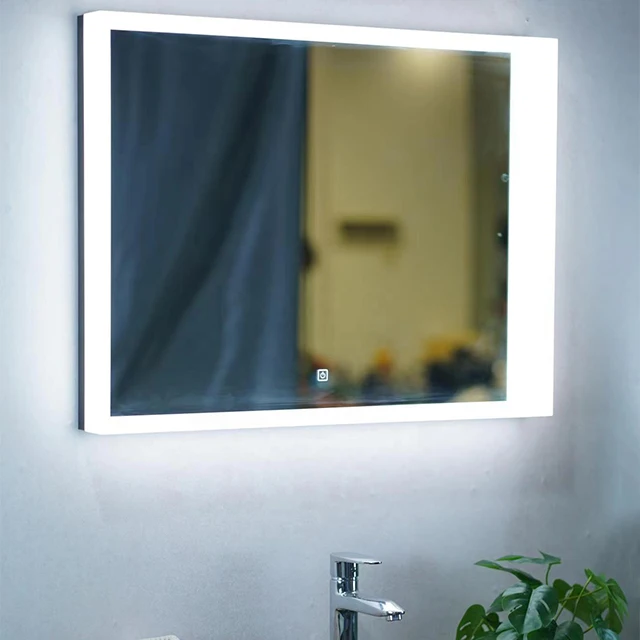 Bathroom Modern Design Acrylic Frame Mirror Illuminated LED Light Mirror