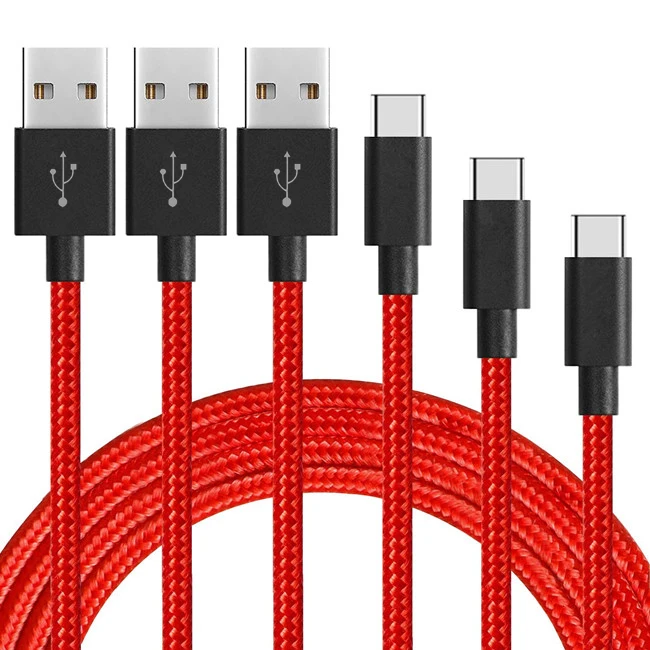 1m 2m 3m Nylon Braided fast charging usb 2.0 type C cable for android mobile phone