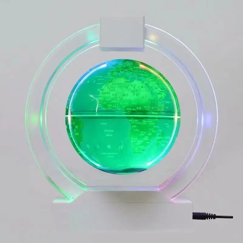 6 Inch Colorful LED Magnetic Levitation Floating Globe Auto-Rotate Anti Gravity Levitating World Map Globe