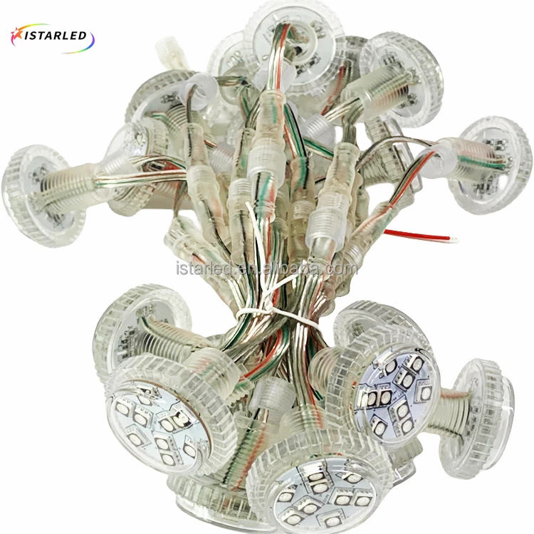 24 В уличная плоская крышка e14 35 мм 9 smd rgb ucs2903 полноцветная программируемая мерцающий развлекательный светодиодный пиксельный точечный свет