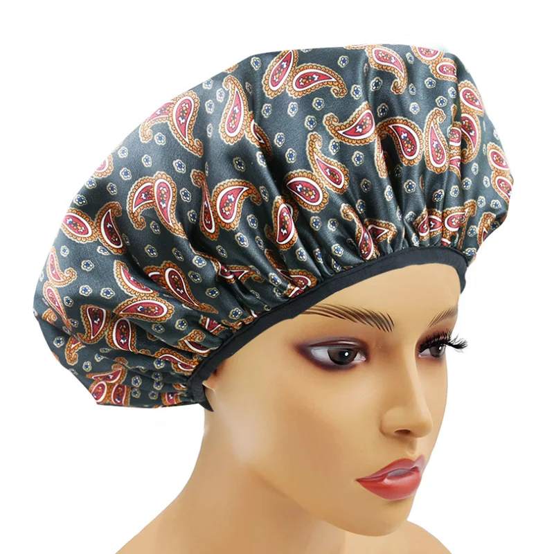 Three Layer Extra Large Shower Caps Stain Waterproof Microfiber Lined Shower Cap
