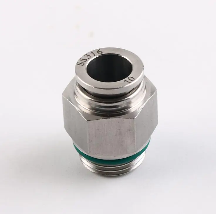 OD 4 6 8 10 12mm Internal Thread 1/8 1/4 3/8 1/2 BSPP Thread Stainless Steel Push Connect Straight male Connector