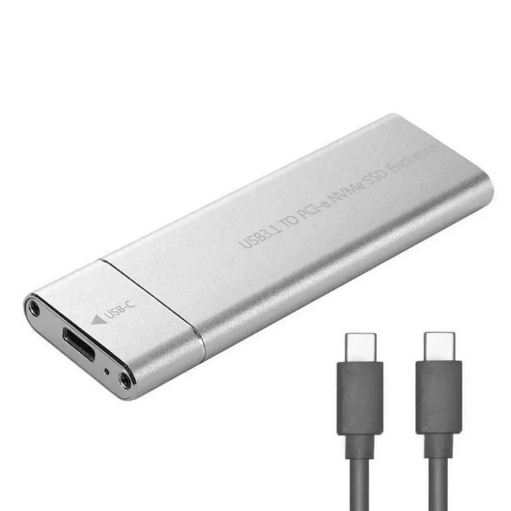 Aluminum Type C Usb3.1 Gen 2 10Gbps Pluggable Nvme Ssd Enclosure Ssd Nvme M2 Usb Housing Nvme Pcie M2 Ssd Enclosure