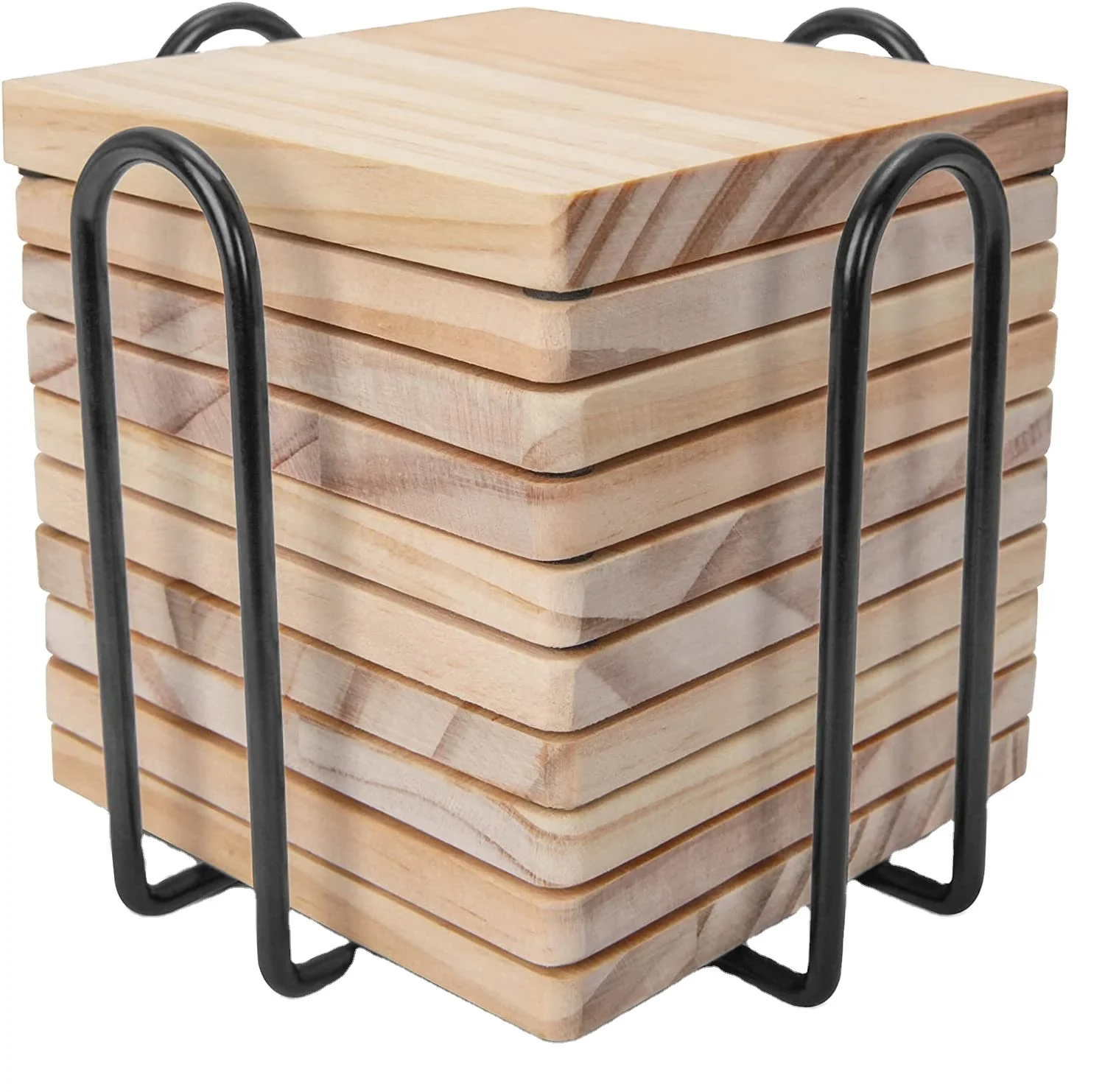 Квадратные пустые деревянные подставки «сделай сам» из необработанного дерева с держателем