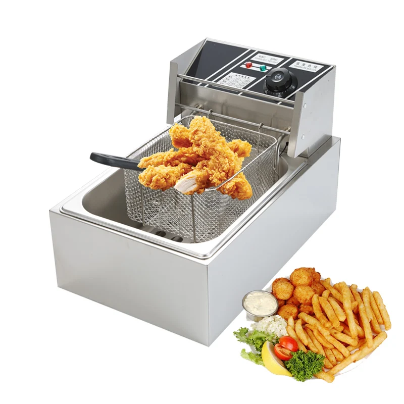 Taiwan Heat Exchanger Large Fish Donuts Egg Stainless Steel 6L Electric Commercial Fries Fryer