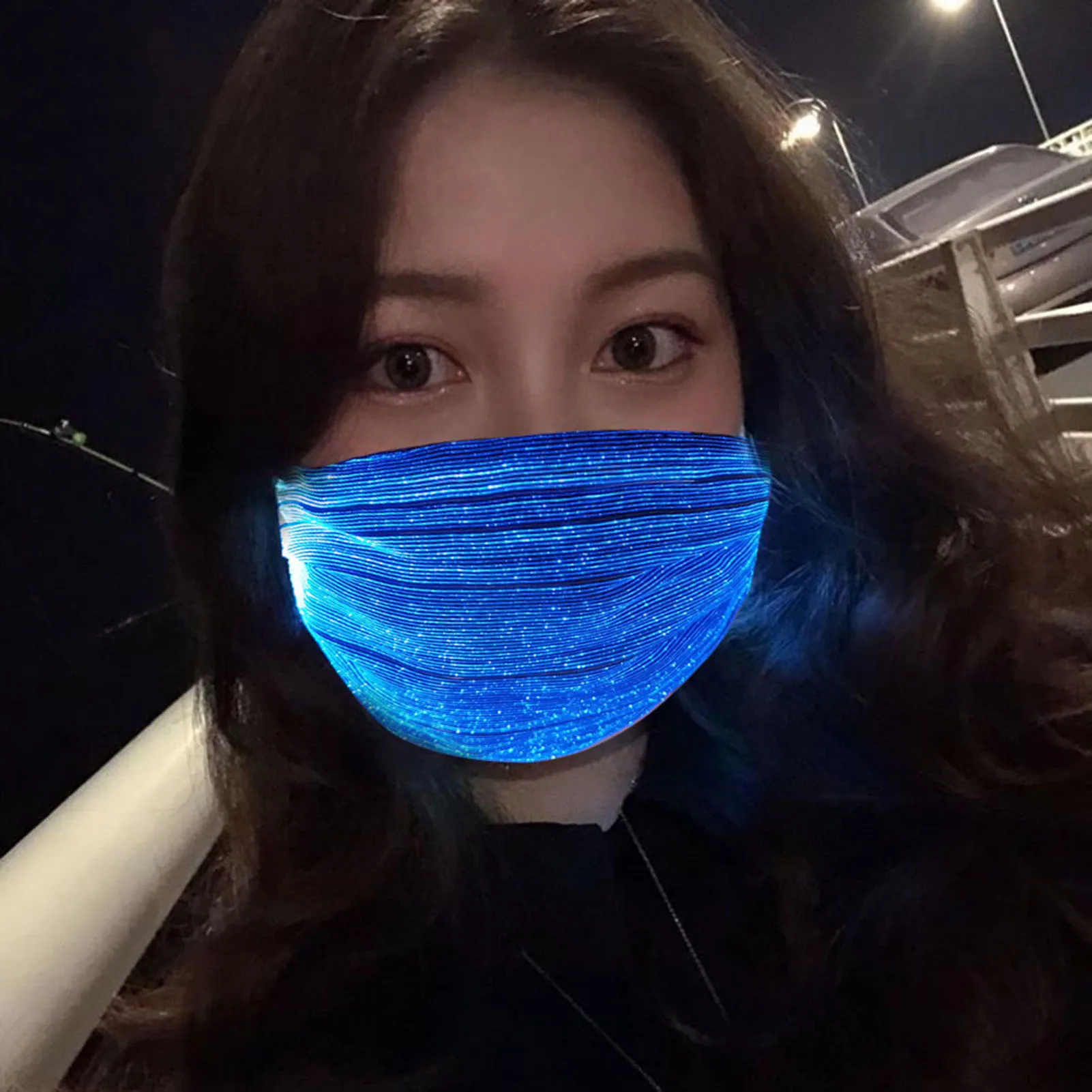 Led Multi-Color Light Up Mask Halloween Led Optic Fiber Fashion Luminous Festival Mask Rave Party Display Mask