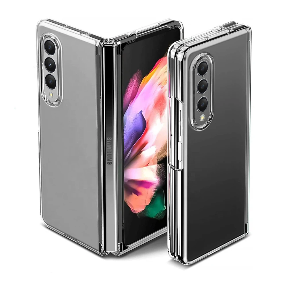 New Ultra Thin TPU Acrylic Transparent Phone Case Back Cover For Samsung Galaxy Z Fold 4 5g Fundas Clear Phone Case For Z Fold 4