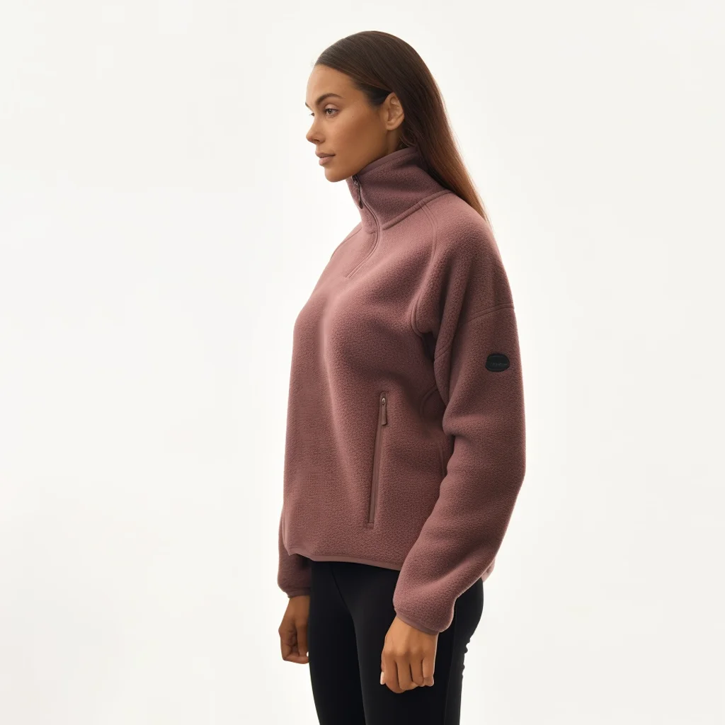 High Quality Polo Fleece Hoodies 1/4 Zip Up Winter Fleece Jacket Sweatshirt Women Coats Jackets