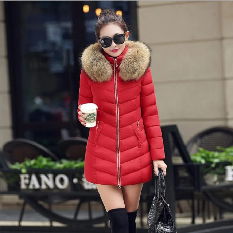 Oem Big Fur Collar Winter Breathable Down Jacket Hooded Snow Coat Jaqueta De Frio