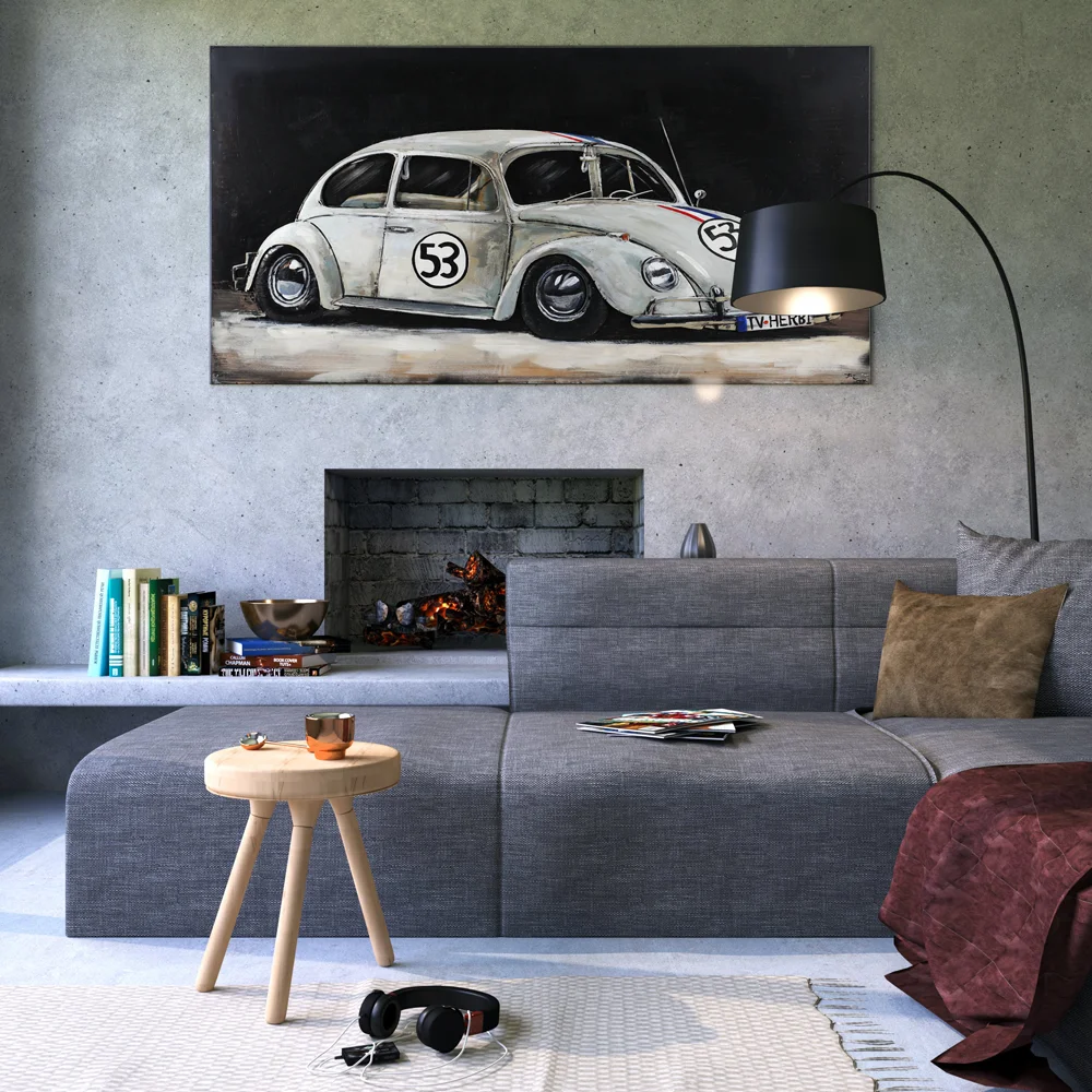 3D Metal Wall Art Herbie the Beetle Bug Vintage Metal Poster Wall Sculptures Modern Metal Wall Decor