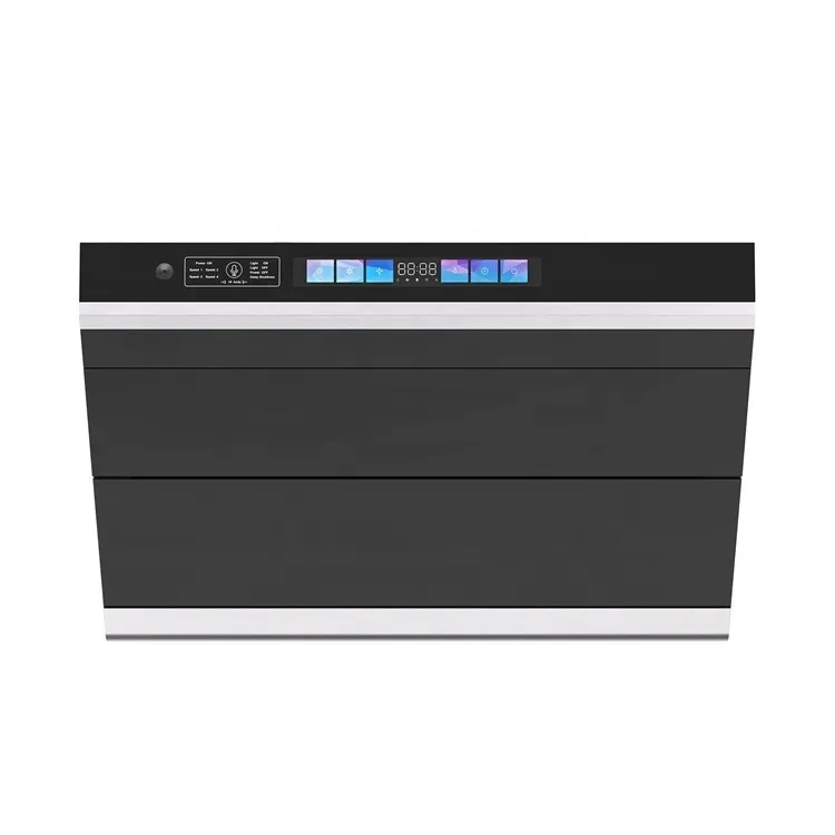 Asian Market SS430 Electric Kitchen Hood New Arrival Ceiling-Mounted Exhaust Hood Powerful Suction Glass Surface Household Use