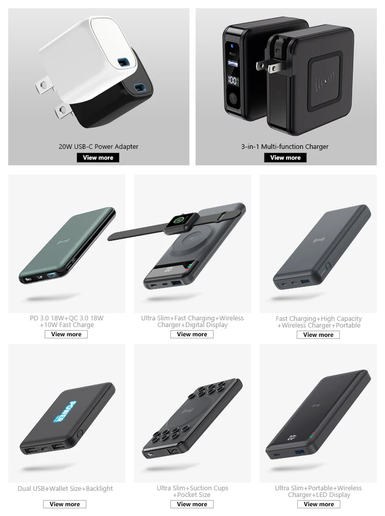 Recommended Wireless Charger, USB Charger, Wall Charger, PD Charger, Wireless Power Bank, PD Power Bank, Adapter, Wireless Charging Pad, Wireless Charging Stand, and More