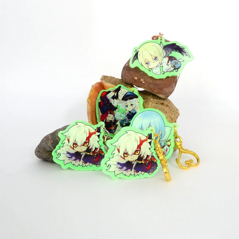 Пользовательский светящийся прозрачный кольцевой пластиковый акриловый брелок в темноте