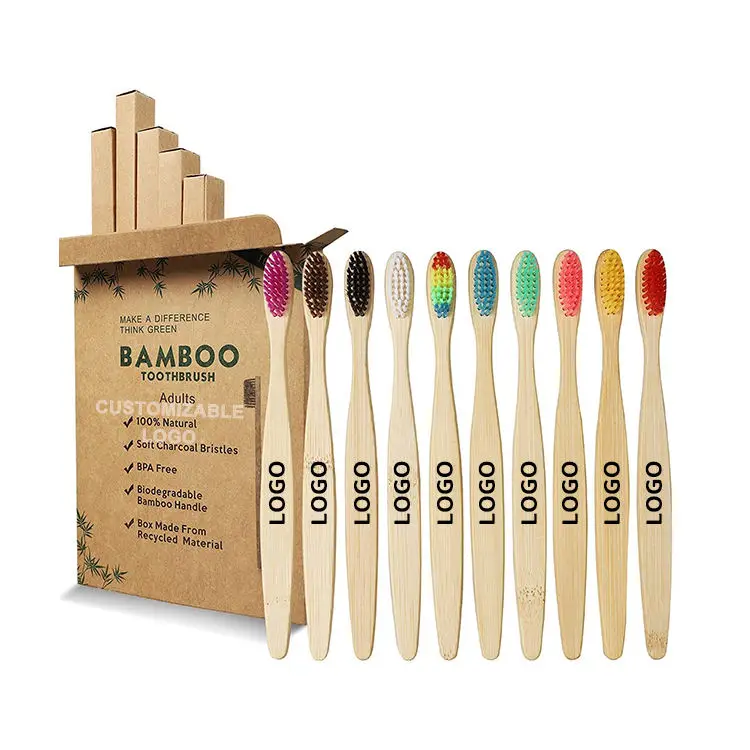 Free Sample 100% biodegradable eco friendly cepillo de bambu natural organic adult brosse a dent bamboo toothbrush