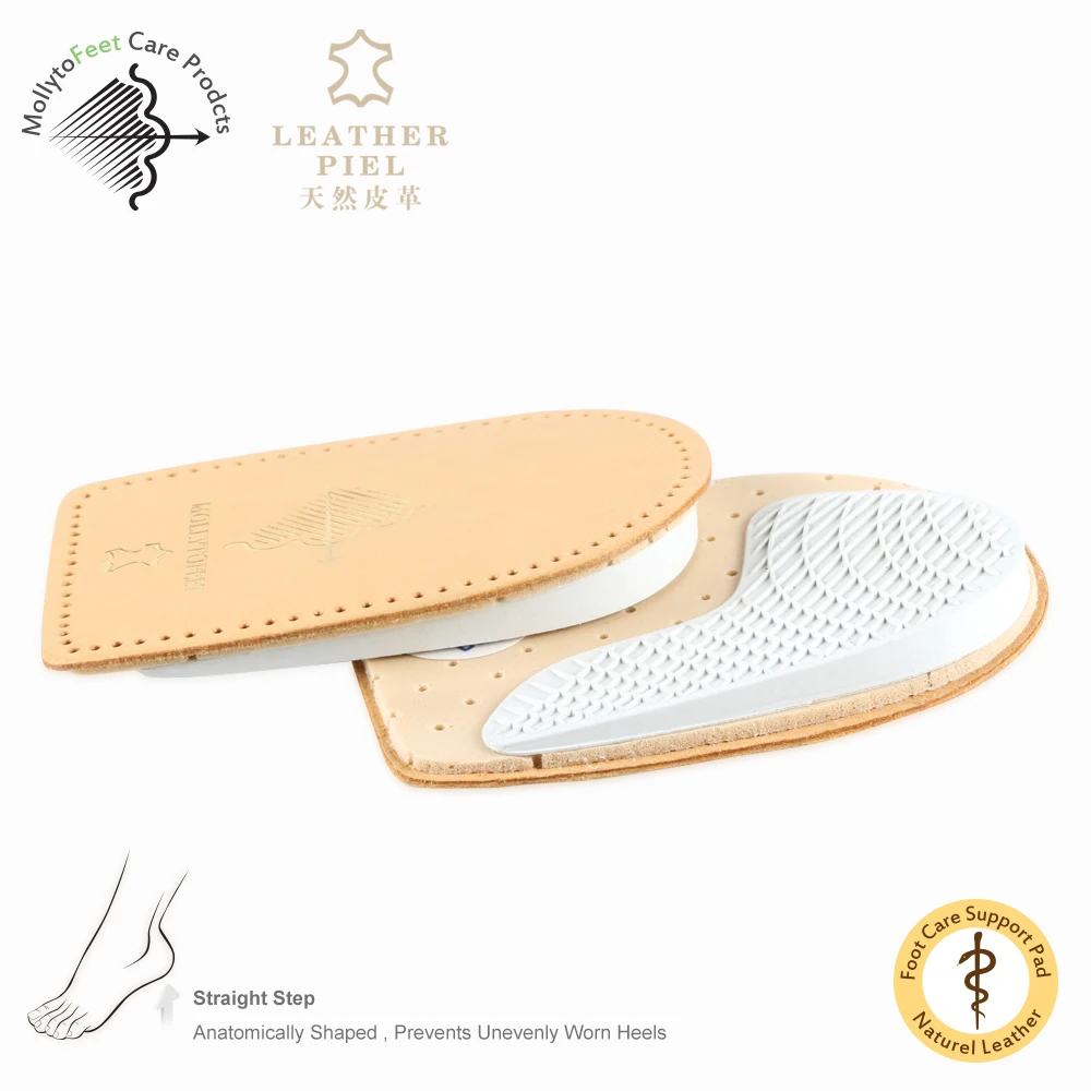 Hot sale thick sheepskin leather half pad latex sponge shock absorption casual half size comfortable pad heel cushion