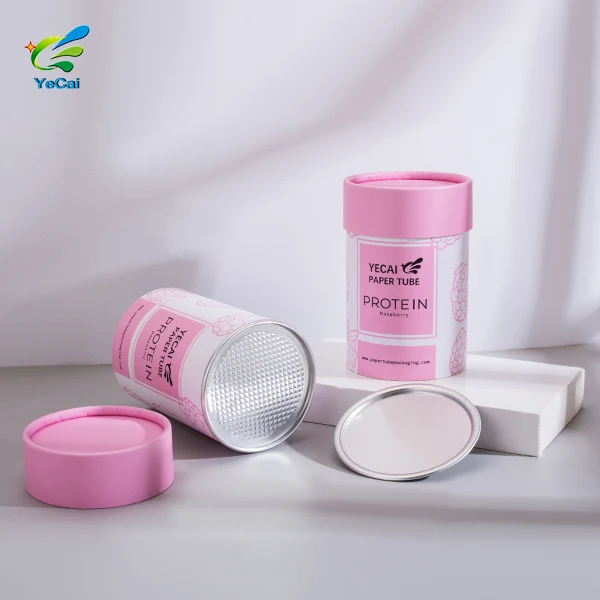 Custom Cylinder Cardboard Powder Container Tea Coffee Bean Oats Paper Tube For Food Grade Paper Packaging