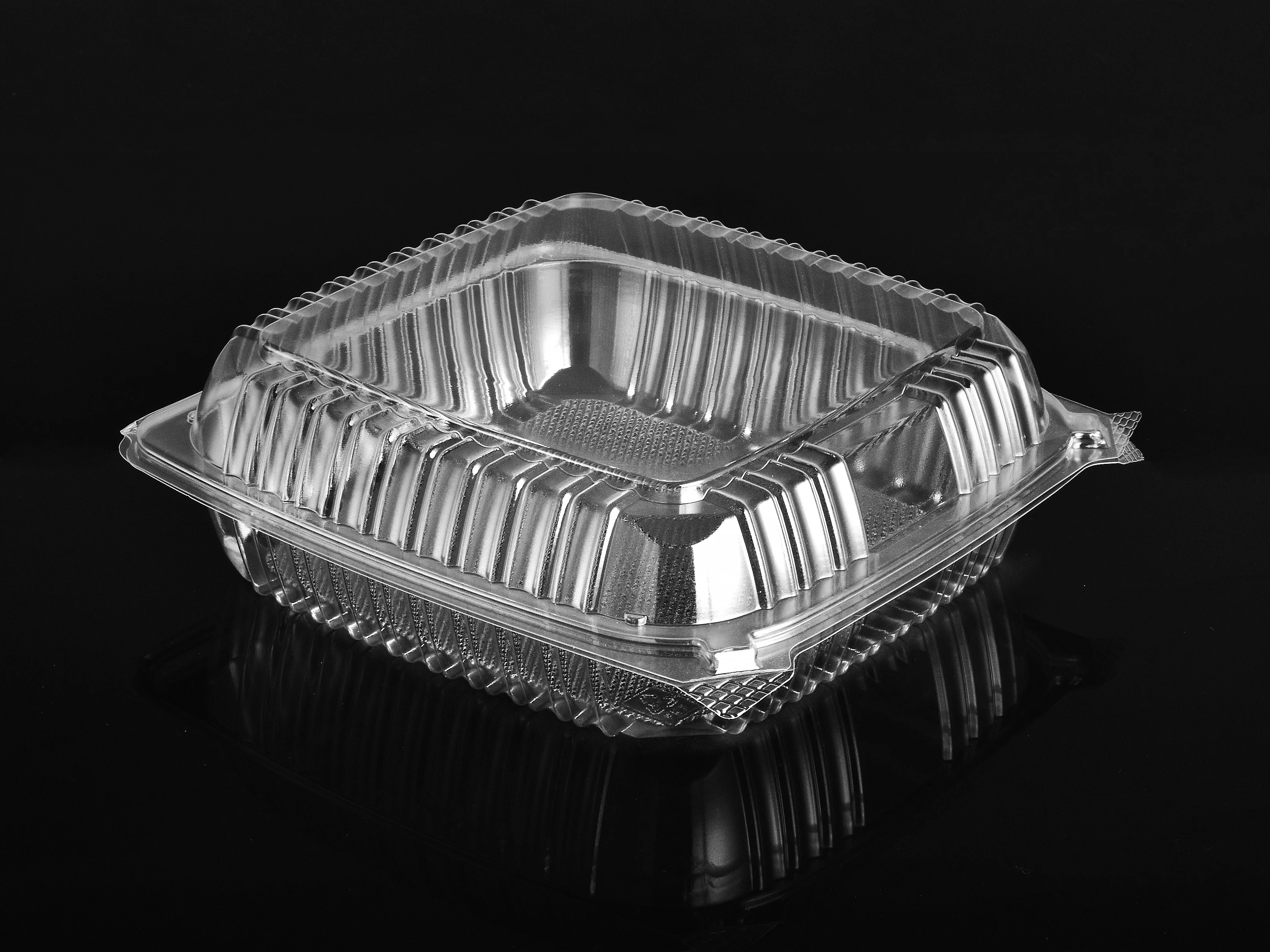 Factory Directly Wholesale Clear Rectangle Stackable Pet Plastic Vegetable Salad Box