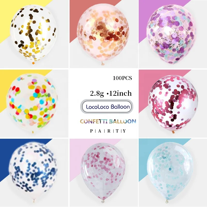 china supplier wholesale nice quality birthday wedding party 12 inch transparent balloon with confetti