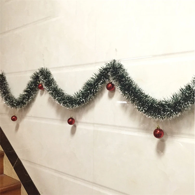 2023 New 2M Christmas Garland Home Party Wall Door Decor Christmas Tree Ornaments Tinsel Strips with Bowknot Party Supplies U3