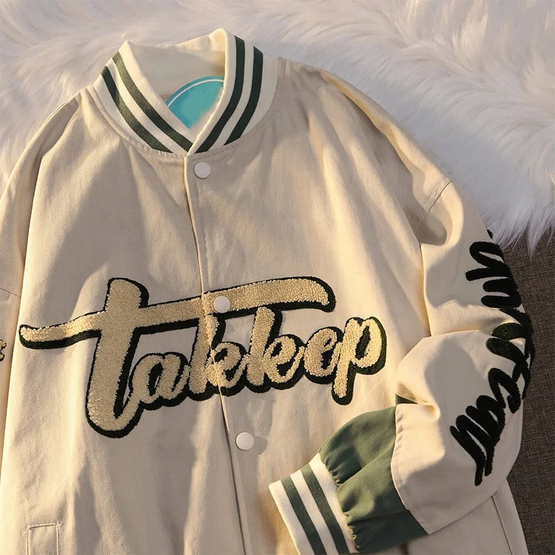 Оригинальный производитель высокое качество Куртка Varsity большая высокая Спортивная джинсовая куртка Мужская куртка-бомбер с вышивкой мужские уличные винтажные свободные