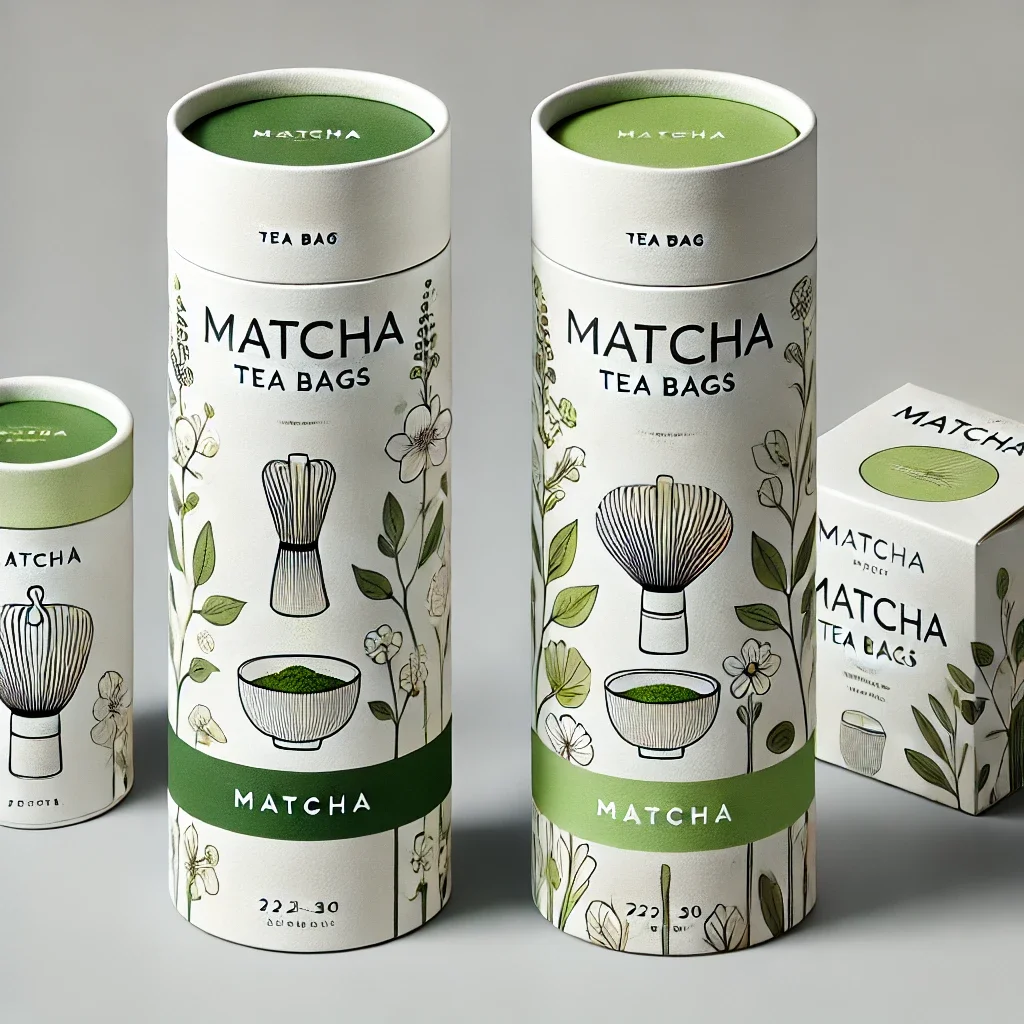 customize recyclable carton paper cans container luxury elegant packaging paper matcha cardboard cylinder green tea paper tube
