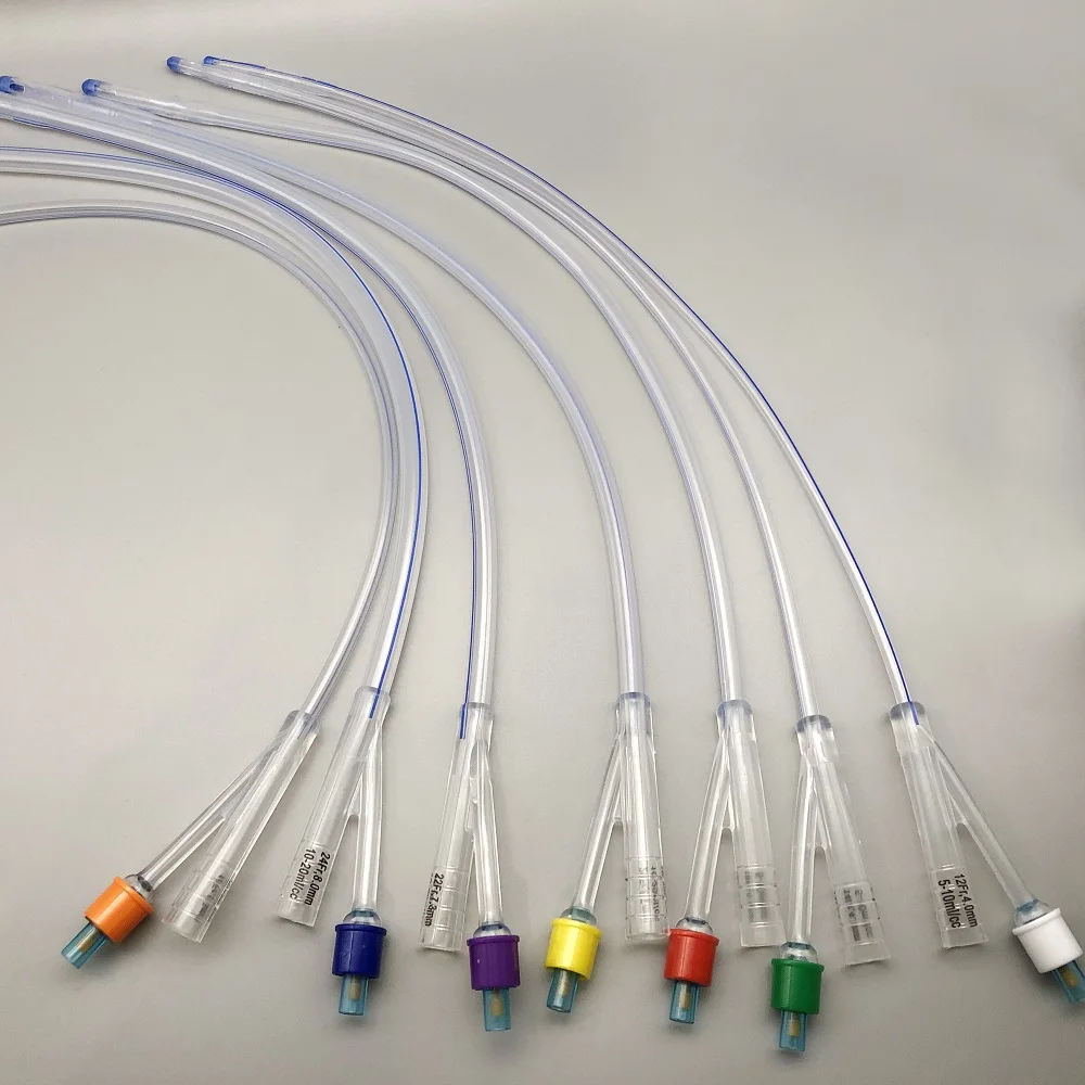 Disposable medical sterile 22fr 30cc foley catheter 3 way double way urine catheter for male