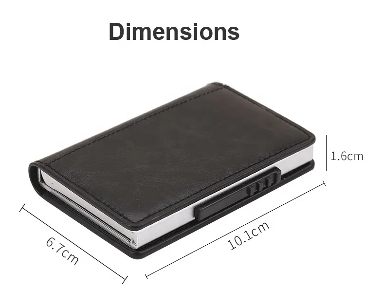 RFID multiple card storage leather card holder wallet gift card holder pop up