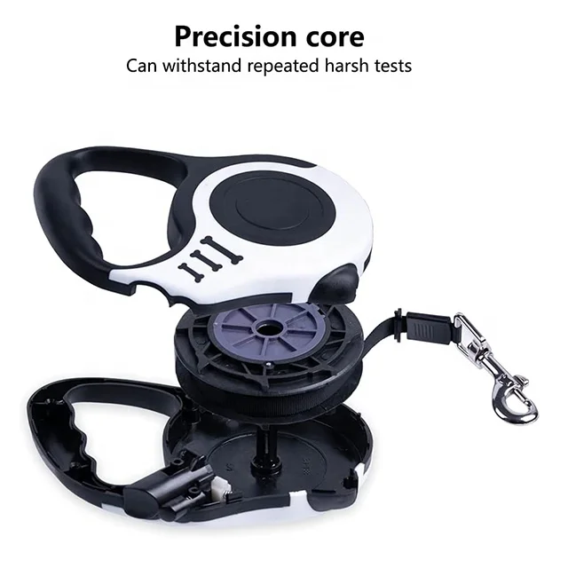 2024 Shopify Bone Print Tangle Free Walking Strong Nylon Tape Leashes For Cats Rope Leash Dog