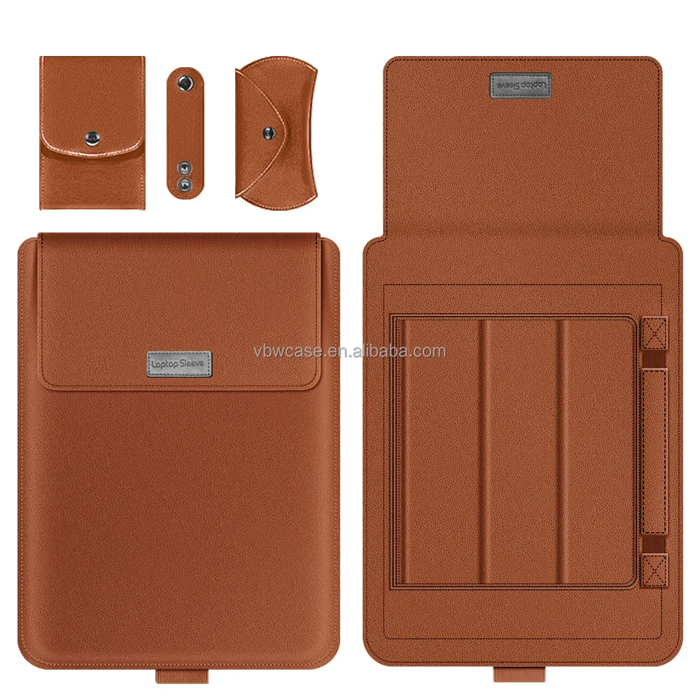 Good Quality PU Leather Computer Bag With Stand Holder Bag Custom Laptop Sleeve Case For Designers And Students