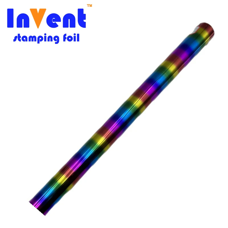 Rainbow gold Laser Toner Reactive holographic Foil Printer Transfer Hot Stamping Foil rolls for cards paper