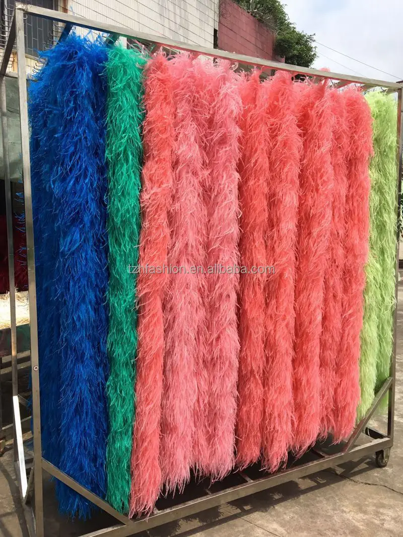 Custom Dyed Emerald Color Ostrich Feather Boas 4ply 6ply 8ply Dance Clothing Banquet Party Decoration