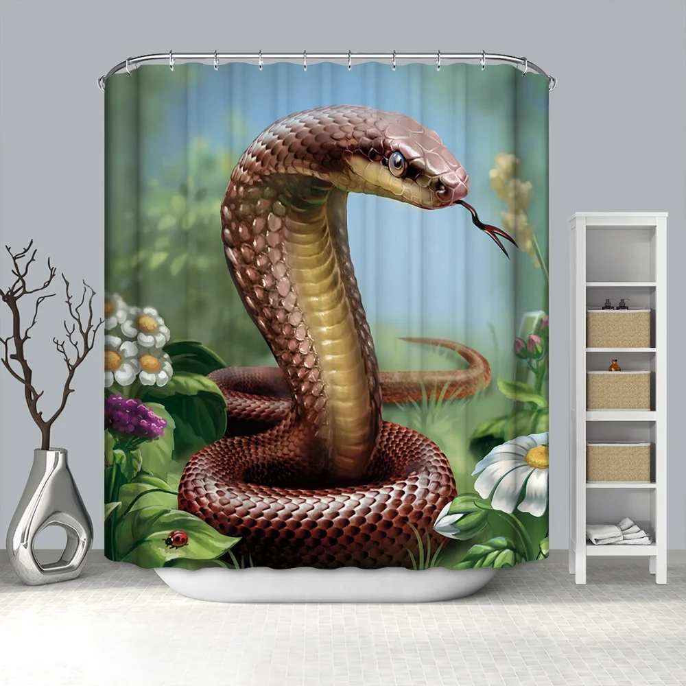 custom design fabric personalized waterproof african animal  theme shower curtain