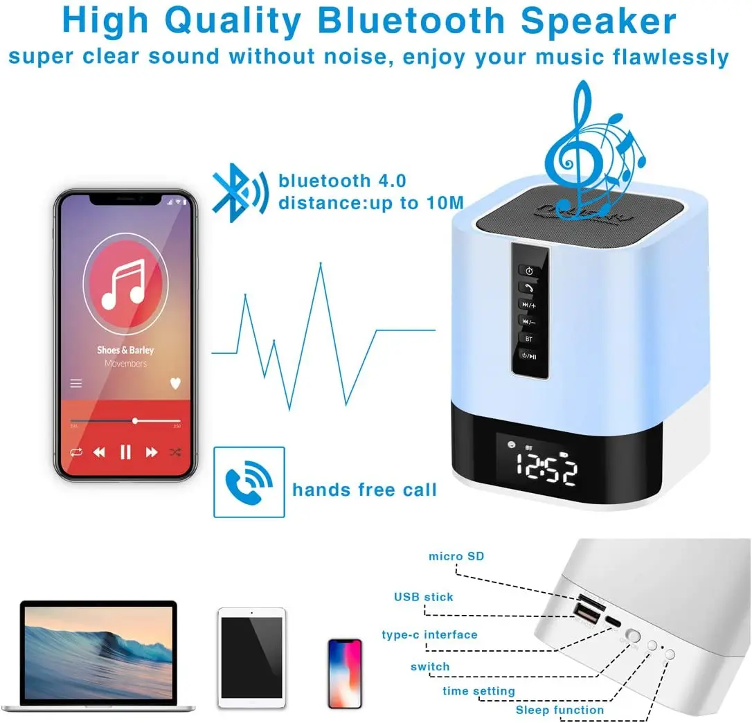 MUSKY DY28S 2020 Newest Factory Price Portable Mini Led Light Smart Wireless Blue tooth Speakers With Remote Control