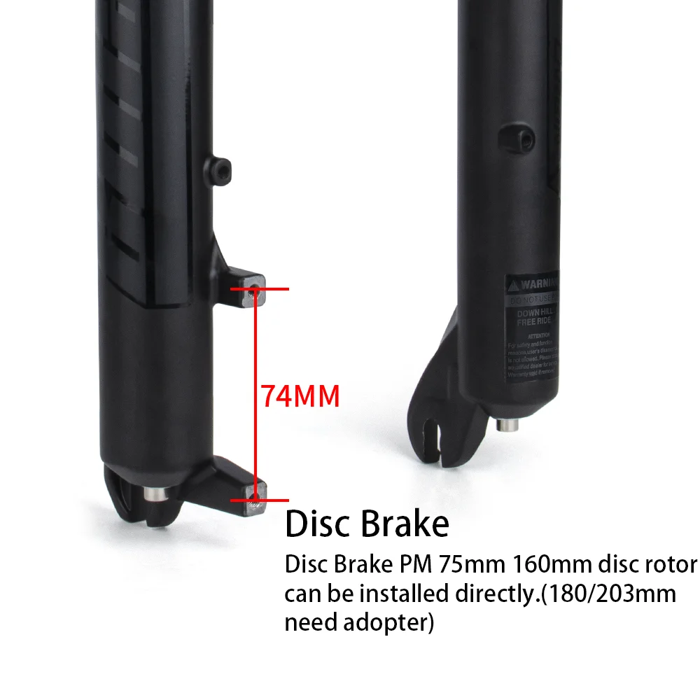 Double Shoulder Qr Beach Snow Bike Fork 26*4.0inch / 20*4.0 inch 130mm Travel Air Suspension MTB E-bike Front Fork