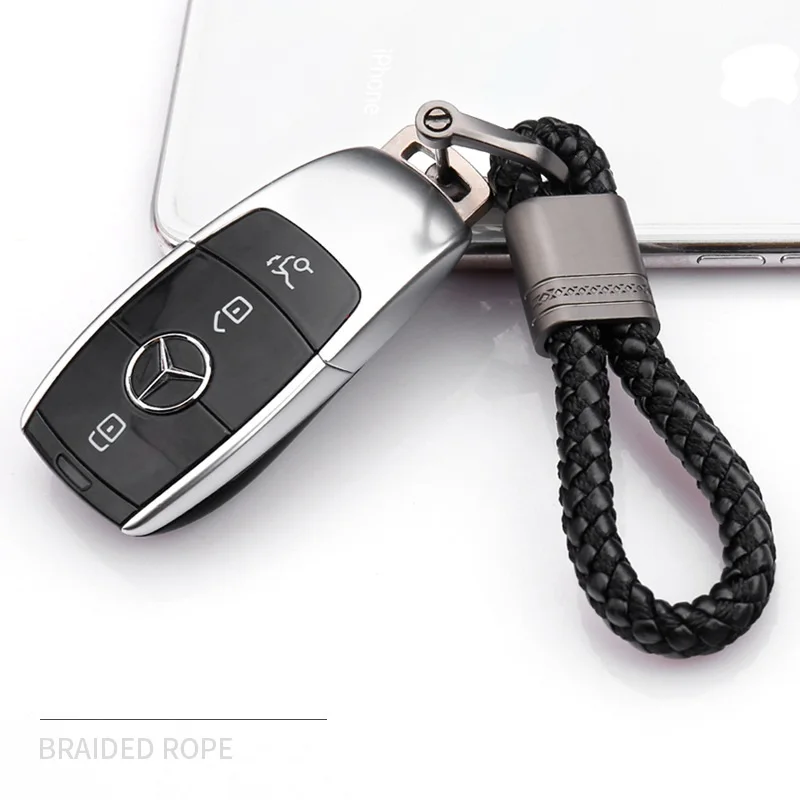 Car Hand-Knitted Rope Keychain Universal Multiple Colors Optional Length Two Keychains For Men And Women To Hang On The Waist