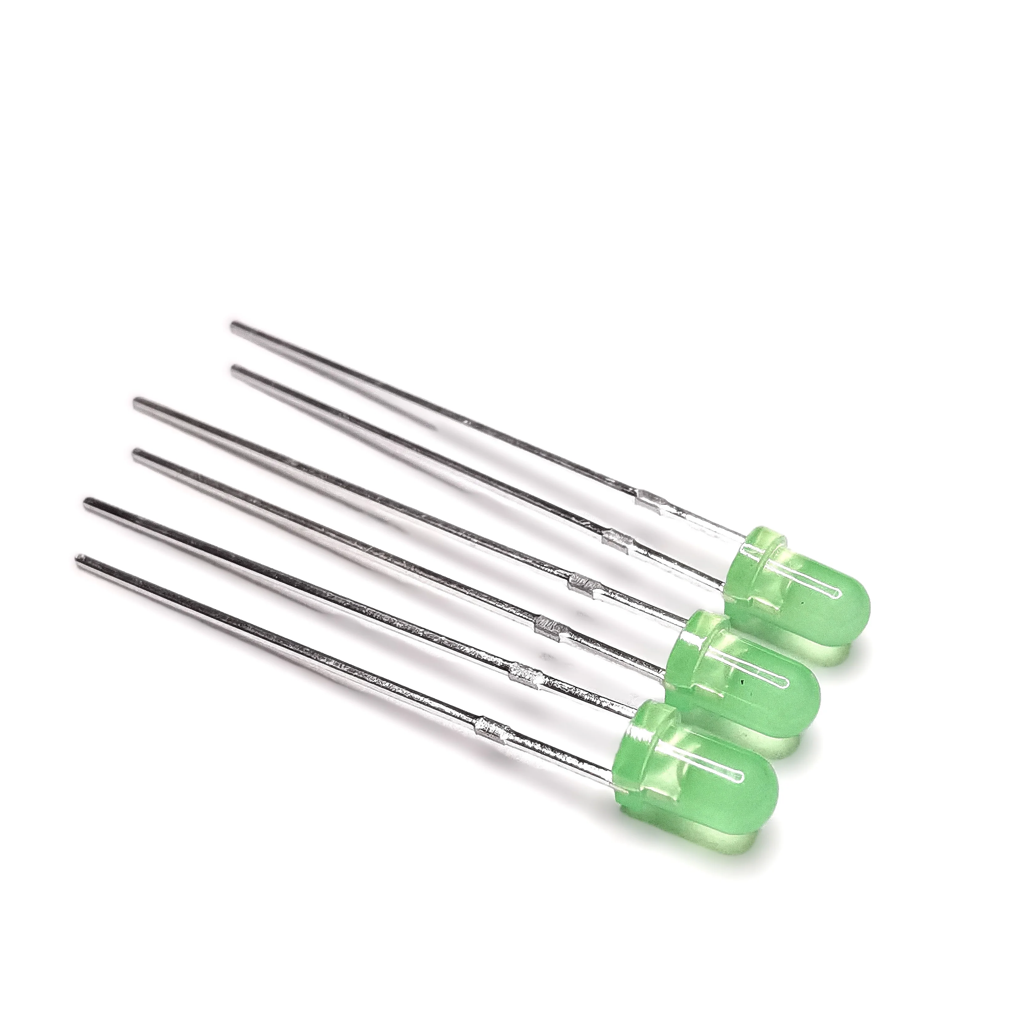 Factory Supply 3mm Yellow Green Light Emitting Diode Round Shape 573nm Diffused Lens LED Diode