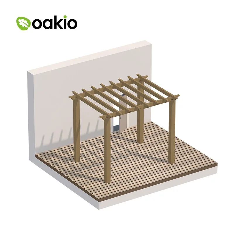 Waterproof  WPC Garden Gazebo Roof Outdoor Wood Plastic Composite Pergola