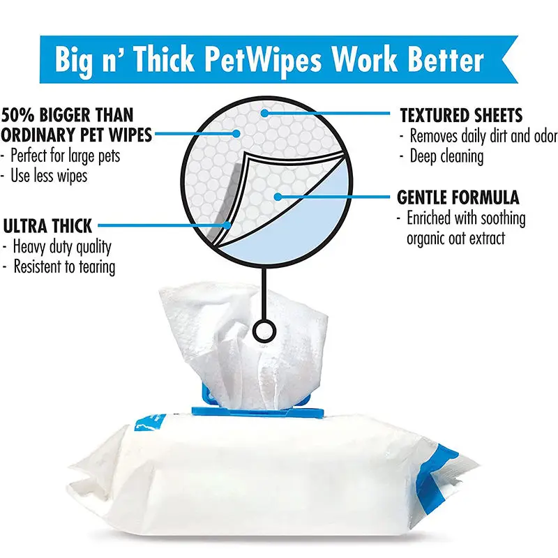 Can be used to clean pet paws odorless safe natural custom pet wipes