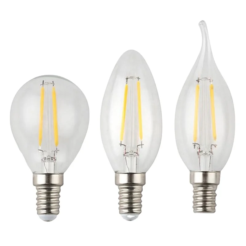 2W 4W 6W E12 E14 dimmable led glass bulb CE standard suitable for chandelier Led filament bulb