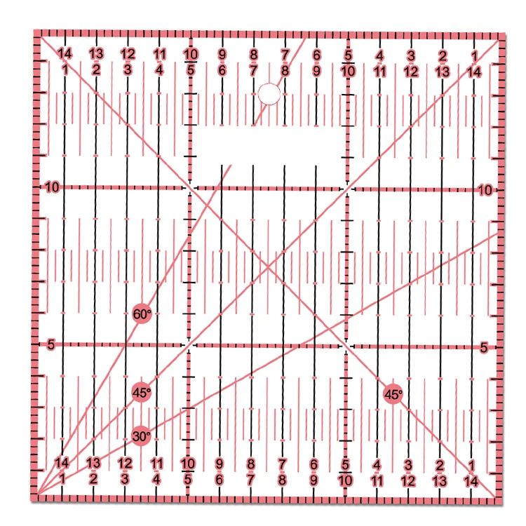 Пользовательская 9 5 дюймовая прозрачная линейка для одежды квилтинга рукоделия Точная ручной работы многофункциональный