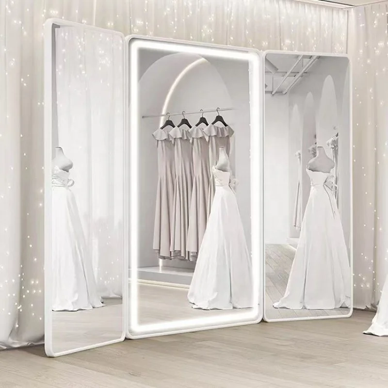 free standing mirror full length luxury design custom large boutique wedding dress floor mirror for bridal shop