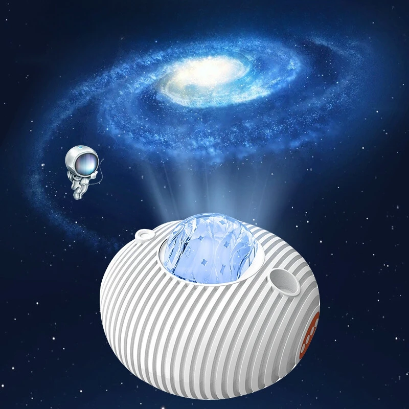 Juertown Adjustable Brightness Flying Saucer Aurora Lamp Mini LED Night for Bedroom Starry Projection Desk Battery Operated